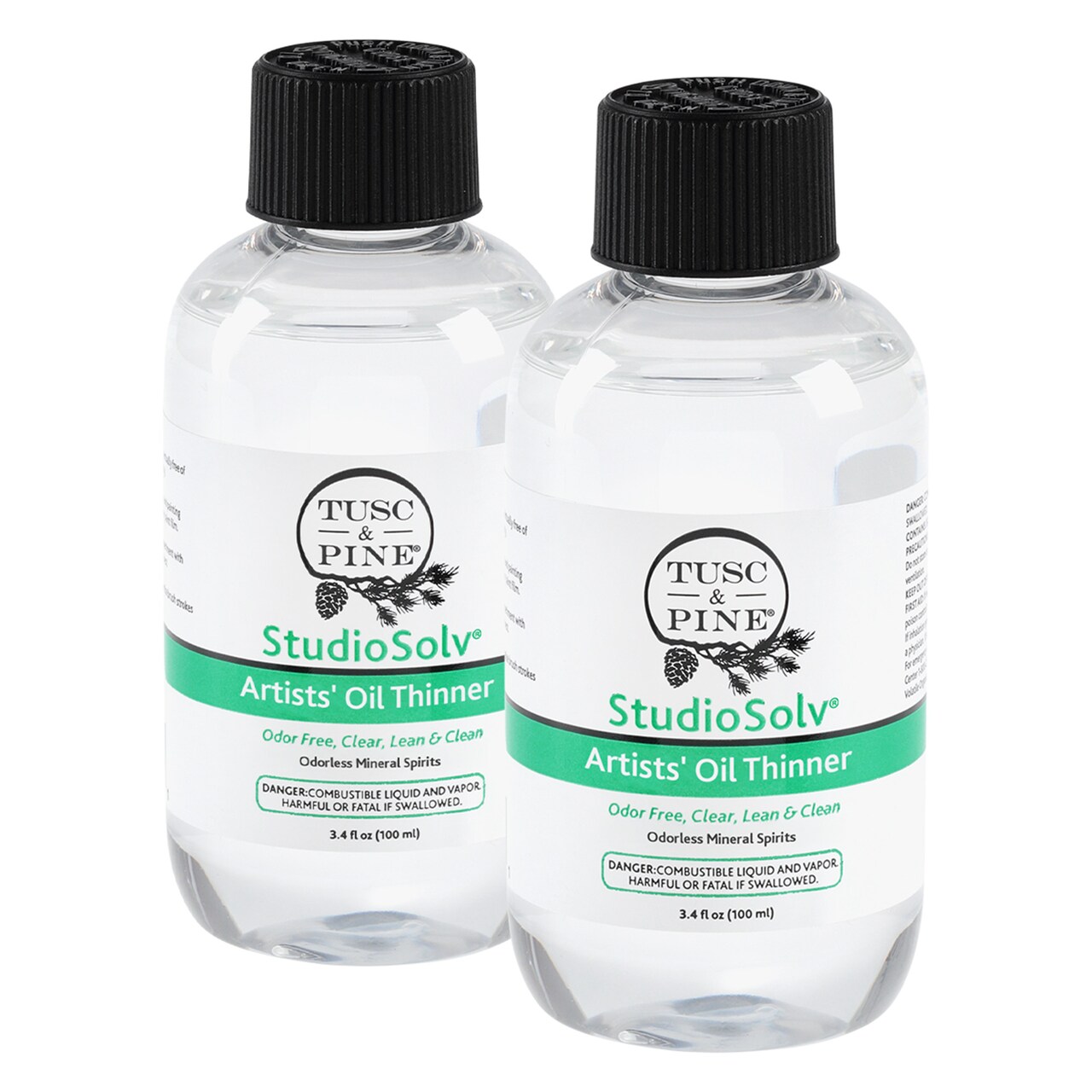 Tusc & Pine StudioSolv™ Odorless Mineral Spirits - Purified Odor-Free Spirit Solvent For Thinning Oils, Artists, Painting Thinner, Professionals, & More!